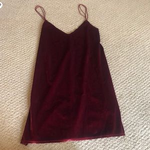 Topshop size 2 mini red velvet dress